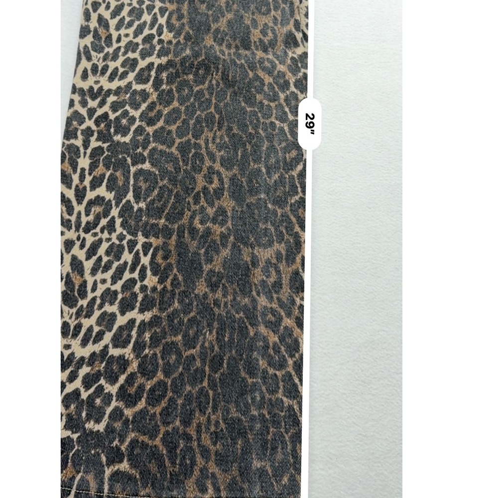 Edikted Leopard Print Wide Leg Jeans Women's S Brown Black Denim - Picture 9 of 14